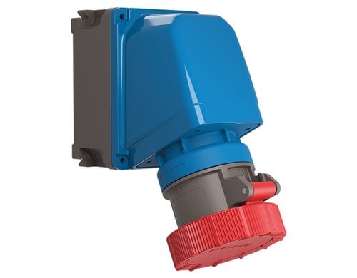 Steffen Palazzoli CEE 65° Wand-Steckdose 16/4, 3LPE, 400V, 6h, IP66/67/69 vernickelt