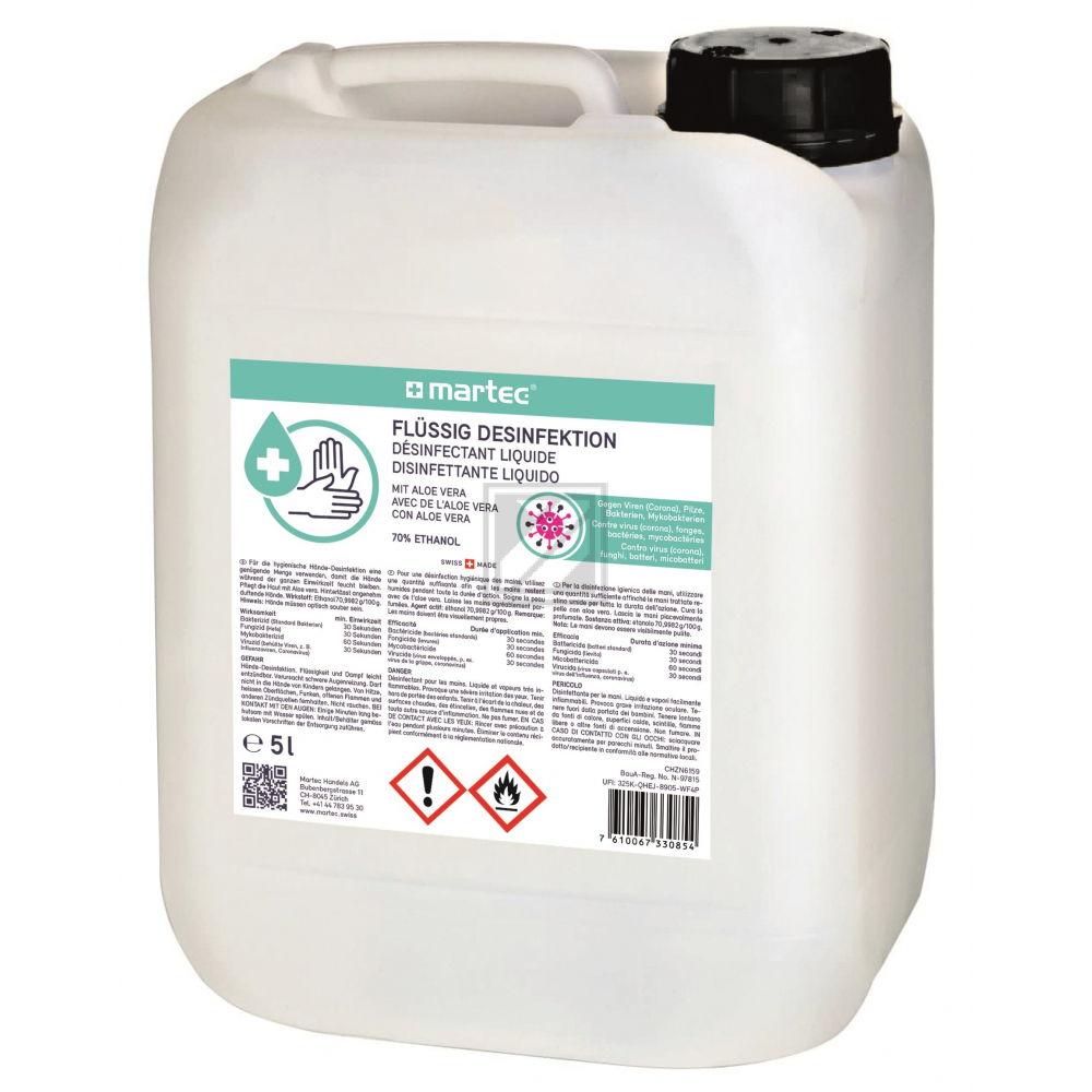 MARTEC Flüssig Desinfektion mit Aloe 5 Liter