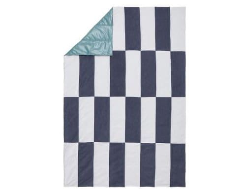 URBANARA Picknickdecke 180x120cm Tamina Blaugrau & Naturweiß