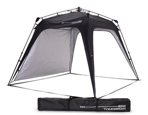 Where Tomorrow Pop Up Pavillon Schwarz 250x250x190cm, 5.9Kg, mit 1 Seitenwand,