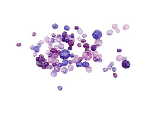 Creativ Company Facettenperlen violett, Grösse: 4-12 mm, 50g, 170 Stück