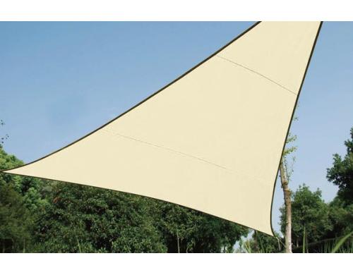 Perel Sonnensegel - Dreieck, 5x5x5 m, Farbe: Champagne, Wasser abstossend,