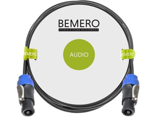 Bemero BSC2929-500BK SpeakON Kabel 5m Lautsprecherkabel 2x1.5mm2, schwarz