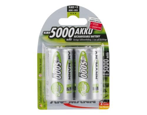Ansmann Akku Mono D NiMH 5000 mAh 1.2V 2er maxE Blister