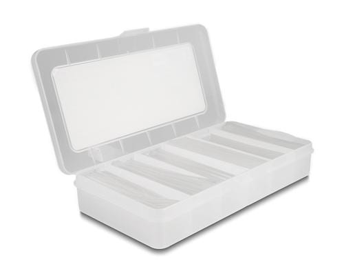 Delock Schrumpfschlauch Sortimentsbox Schrumpfungsrate 2:1,transparent,196-Teilig