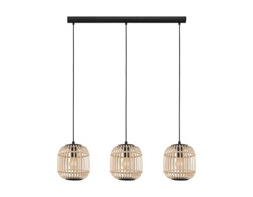 EGLO BORDESLEY 3 Hängeleuchte schwarz Trend & Vintage / exkl. 3x E27 28W