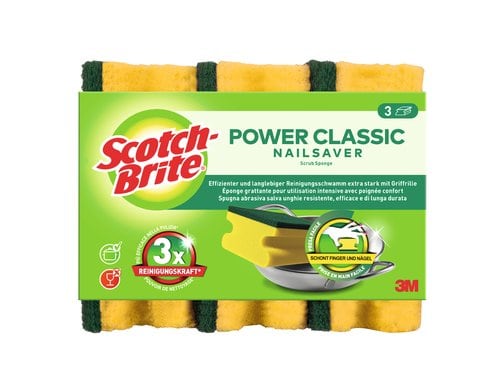 3M Scotch-Brite Schwamm Classic Inhalt 3 Stück, kratzend Griffschwamm