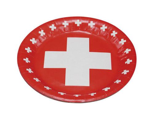 Pappteller Schweizerkreuz Inhalt 8 Stück