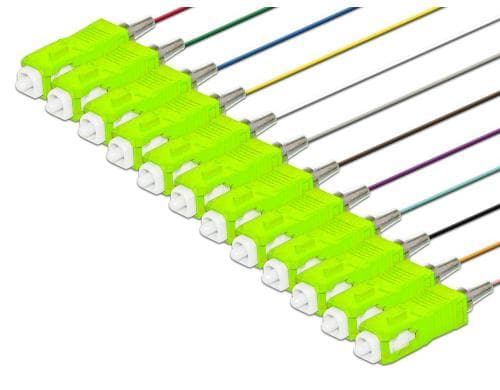 Lightwin Faserpigtail, 2.0m, 12-er Set Multimode 50/125µm, SC, OM5, grün