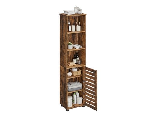 relaxdays Badezimmerschrank mit Tür MDF, China, Braun