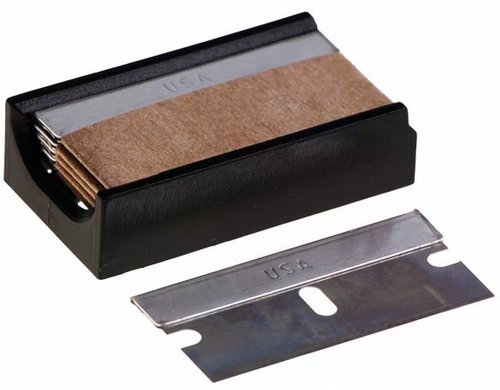 Edi Baur Ersatzklingen im Dispenser 4 cm 5 Stück, für Sicherheitsschaber gummiert