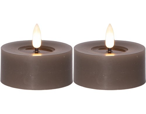 Star Trading LED Teelicht 2 Pack Flow Indoor, Mole, 5.5cm Höhe, Timerfunktion