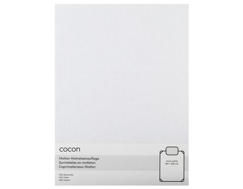 COCON Molton mit Gummiband, weiss 160 x 200cm