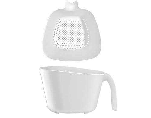 Hermia Abtropfsieb-Behälter weiss 24x21x14 cm, 100% Plastik