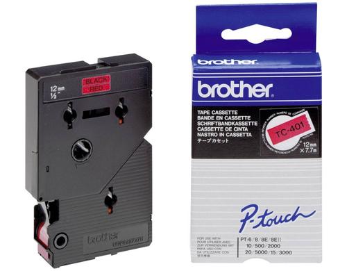 Brother P-Touch Schriftb TC, 12 mm Band rot, Schrift schwarz