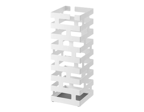 Yamazaki Schirmständer Brick Stahl, B 15 x T 15 x H 43 cm, Weiss