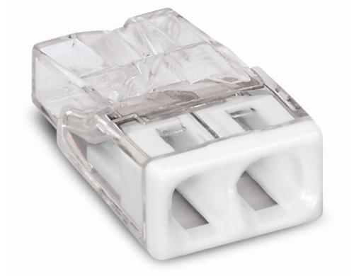 Wago Steckklemme Contact COMPACT 2-fach 2L 0.5-2.5mm2 24A, weiss, 100 Stück