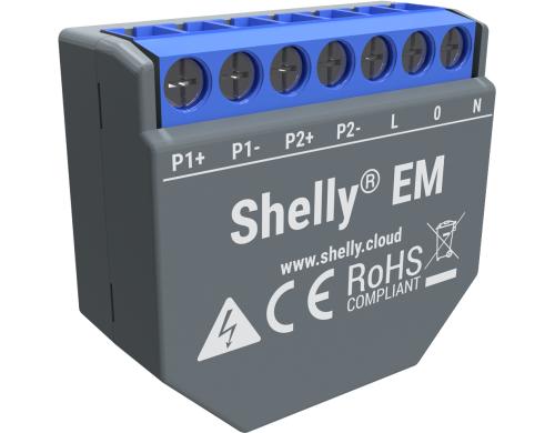 Shelly EM WiFi-Energy Meter KIT WLAN Leistungsmessgerät, für bis 2x 120A