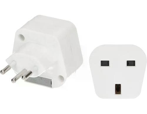 Max Hauri Reiseadapter Typ12/England 3-polig, weiss