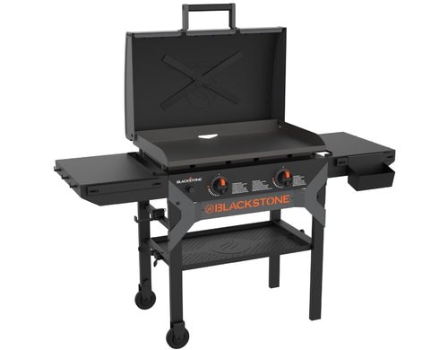 Eisenschmiedete 28-Zoll-Grillplatte mit Haube zum Kochen