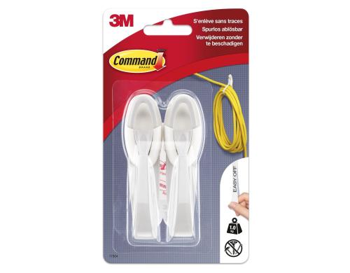 3M Command Kabelhänger 2 Clip und 2 Streifen M, Traglast: 1kg