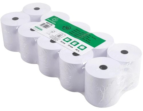 Exacompta Kassenrollen, weiss, 10 Stk. 70 mm, 40m,  60gm2, 12mmKern