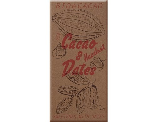 Dattelschokolade Hazelnut 65% 90 g