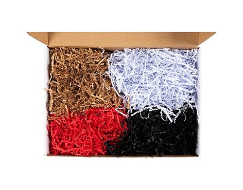 Creativ Company Füllmaterial Papierstreifen 400 g, braun, schwarz, rot, weiss