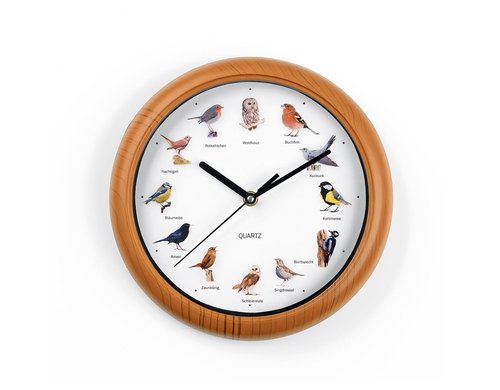 EASYmaxx Wanduhr mit Vogelstimmen 25cm 1,5V