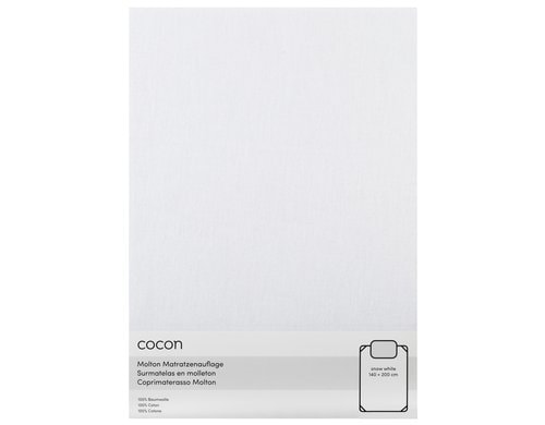COCON Molton mit Gummiband, weiss 140 x 200cm