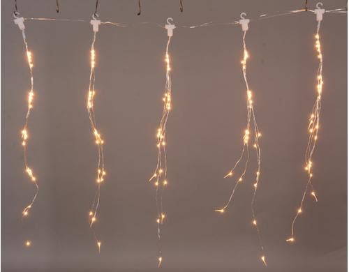 Dameco LED Lichtervorhang 1.35m Outdoor 90 LED je Strang, Höhe:100cm, Kabel 3m