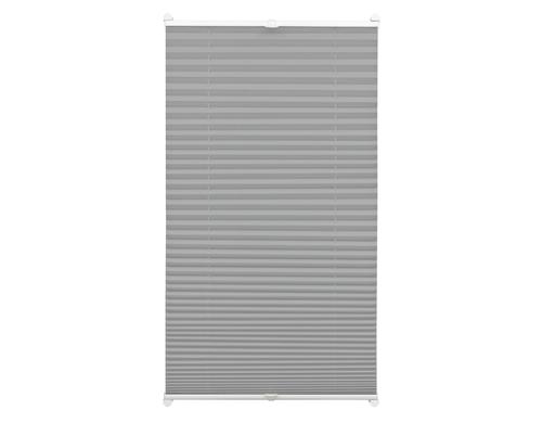 Gardinia Easyfix Plissee, 2 Bedienschienen Grau, 40x130 cm,100% Polyester, Blickdicht