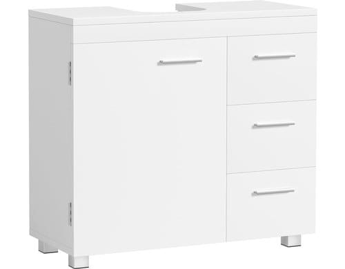 Vasagle Waschbeckenschrank, Weiss 70x30x64 cm (LxBxH), Holz