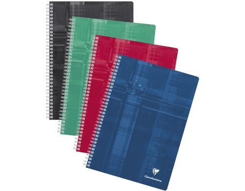 Clairefontaine Spiralheft Matris ass. 5 Stk A4, 5 mm kariert, 90 Blatt