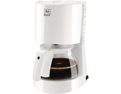 Melitta Filterkaffeemaschine Enjoy weiss, 1.25 Liter Glaskanne