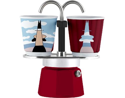 Bialetti Mini Express Magrite 2 Tassen inkl. 2 Espressotassen