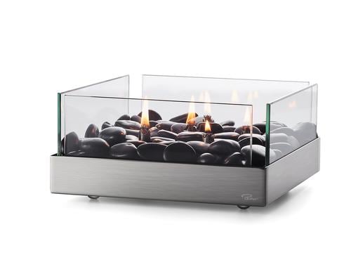 Philippi Fireplace Tischkamin, quadratisch Edelstahl, L:23,B:23,H:10cm