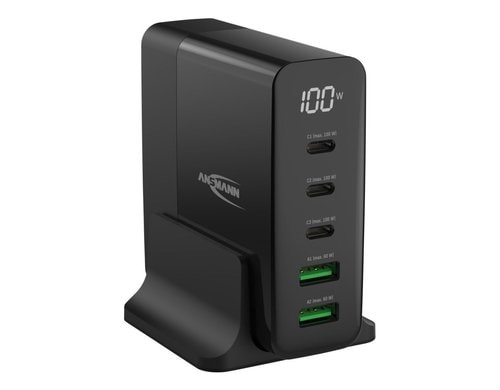 Ansmann Powerbank Desktop Charger 140W, 5xUSB sz