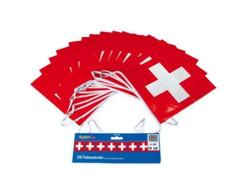 Fahnenkette CH Plastik Länge 5.3m, 15 Fähnchen