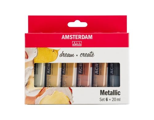 Amsterdam Acrylfarbe Metallic 6 Tuben à 20ml