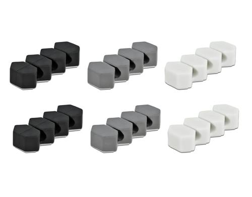 Delock Kabelhalter wabenförmig 6 Stück mit 3 Durchführungen, für Kabel bis 6mm