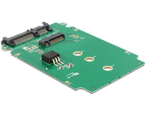 Delock M.2 zu SATA Adapter, ohne Rahmen Betrieb von M.2 SATA SSDs an 2.5 SATA