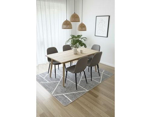 Conceptum Hypnose Teppich Ted grau/weiss Polyester, 60x100 cm