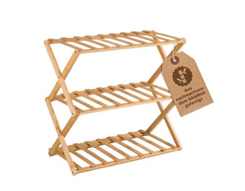 Lumaland Bambus Regal Klappbar 3 Etagen Badregal, 46x50x25cm - Faltbar, Bambus,