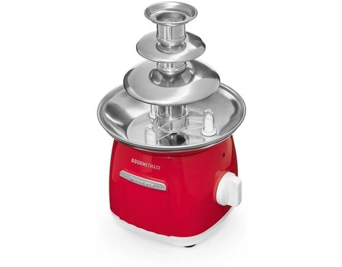 GOURMETmaxx Schokoladenbrunnen 70W Schoggibrunnen rot/weiß Retro