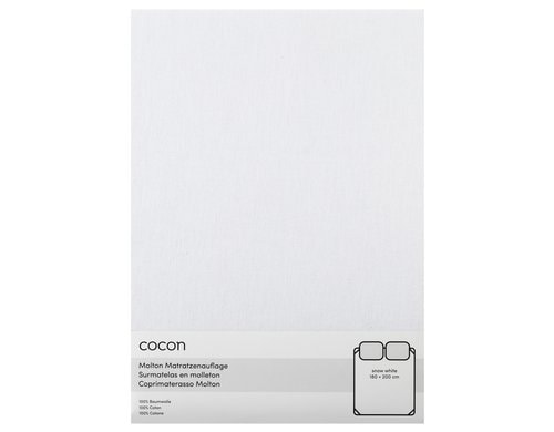 COCON Molton mit Gummiband, weiss 180 x 200cm