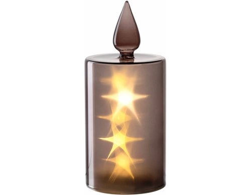 Leonardo LED Kerze Silenzio 21 grau GK/LED Kerze D:9cm, H:24cm