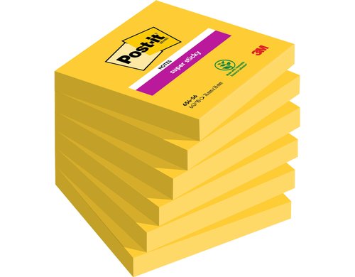 Post-it Haftnotizen ultra gelb 76 x 76 mm, 6 Blöcke à 100 Blatt