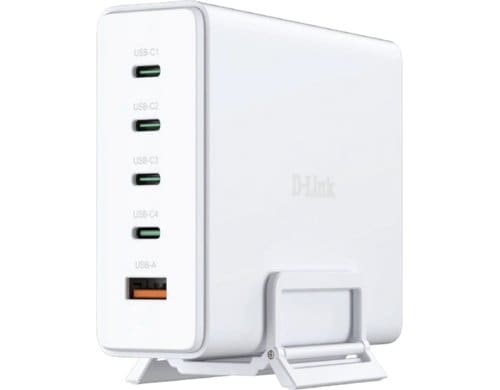 D-Link DCF-141/E: GaN Charger weiss 240W, 4x USB-C, 1x USB-A
