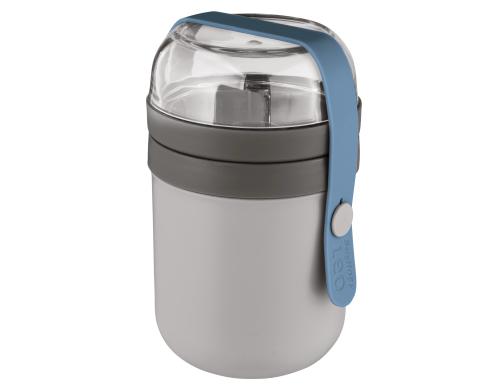Berghoff Lunchbox Leo grau DxH: 9.5x15.5, Volumen: 0.47 + 0.18l